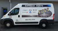 photo of a foss motors van lettered